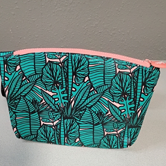 Ipsy Tropical Leaf Print Women's Cosmetic Bag - Picture 3 of 5